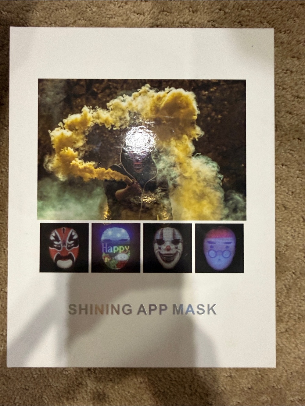 Shining App Mask LED Customizable led mask, Lighted Face Transforming Mask